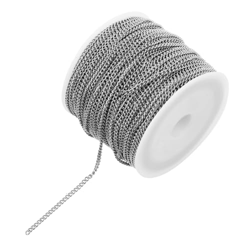 jojofuny Edelstahl Kette Lose Twisted Kabelkette Verstellbar Langlebig Modisch für Schmuckherstellung DIY Armband Halskette Material Zubehör Bulk jojofuny Edelstahl Kette Lose Twisted Kabelkette Verstellbar Langlebig Modisch für Schmuckherstellung DIY Armband Halskette Material Zubehör Bulk von jojofuny