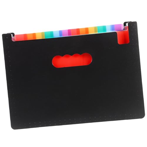 jojofuny Erweiterbarer Fächermappe Dokumentenorganizer aus Robustem Tragbar Leichter Mehrschichtiger Aktenordner für Effiziente Büroablage Fächer Schwarz mit Regenbogenfarben für Papier jojofuny Erweiterbarer Fächermappe Dokumentenorganizer aus Robustem Tragbar Leichter Mehrschichtiger Aktenordner für Effiziente Büroablage Fächer Schwarz mit Regenbogenfarben für Papier von jojofuny