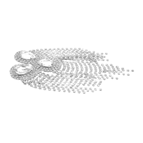jojofuny Europäische Diamantanzugquasten Dekorationen Quastenabzeichen Anzugzubehör Mode Schulterepaulettenquaste Schulterquaste Schulterepauletten Quasten Metall Silber von jojofuny