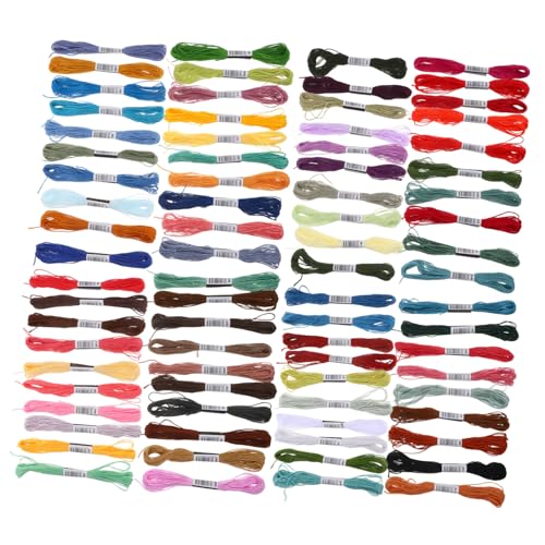 jojofuny Farben Stickgarn Set Bunte Baumwollfäden für Diy Handwerk Kreuzstich Armbandherstellung Kompaktes Tragbares Garn für Nähen Basteln und Heimdekoration von jojofuny