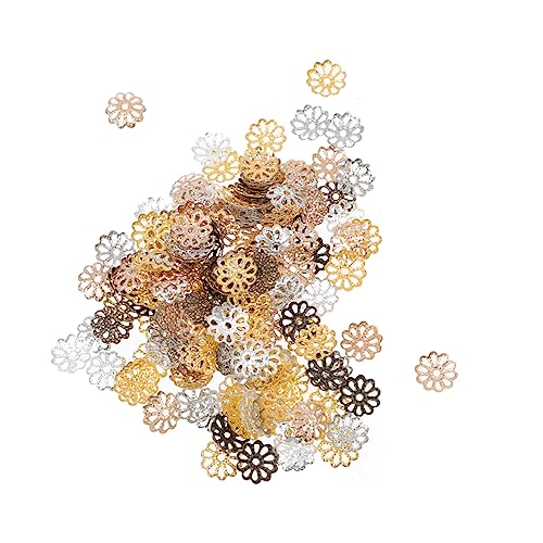jojofuny Filigrane Flower Hollow Bead Caps aus Langlebigem Perlenkappen als Spacer Abstandsperlen für DIY Schmuckherstellung Armbänder Halsketten und Schlüsselanhänger jojofuny Filigrane Flower Hollow Bead Caps aus Langlebigem Perlenkappen als Spacer Abstandsperlen für DIY Schmuckherstellung Armbänder Halsketten und Schlüsselanhänger von jojofuny