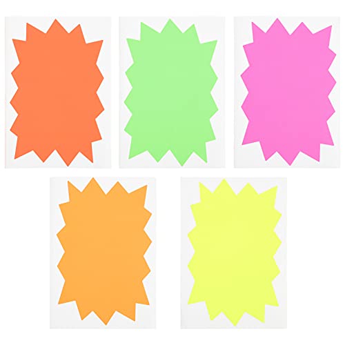 jojofuny Fluoreszierende Etiketten Aufkleber im Pack Bunte Selbstklebende Explosion Shape Sticker für Kreative Dekoration und Beschriftung für Einmachgläser Partys und von jojofuny