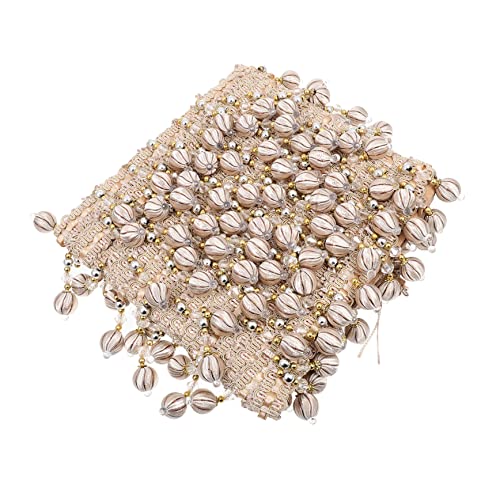 jojofuny Fransenbesatz für Gardinen hochzeitsdeko wedding decoration Sofa mit Fransen Perlen Quaste trimmen geschenkband dekorativer Vorhangstoff DIY vorhang versorgung Polyestergarn Beige jojofuny Fransenbesatz für Gardinen hochzeitsdeko wedding decoration Sofa mit Fransen Perlen Quaste trimmen geschenkband dekorativer Vorhangstoff DIY vorhang versorgung Polyestergarn Beige von jojofuny