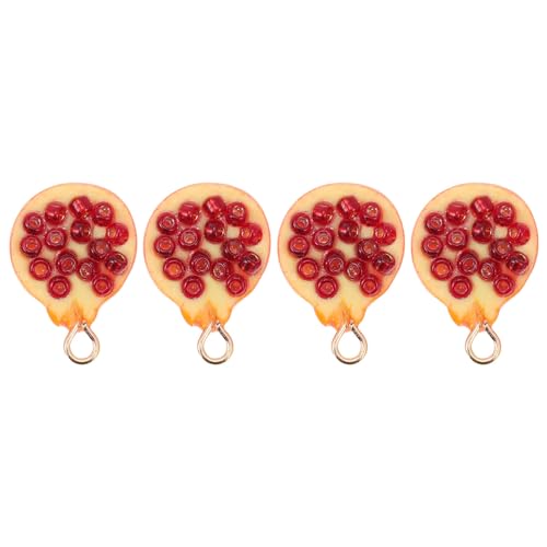 jojofuny Frucht Anhänger Ohrringe 4 Stücke Selbstgemacht Schmuck Zubehör Harz Charme für Schmuckherstellung Leicht und Langlebig für Kreative Bastelprojekte von jojofuny