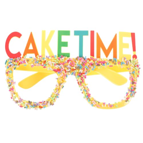 jojofuny Geburtstagsbrille Partybrille Neuheitsbrille Cake-Time-Brille Happy Birthday-Brille Für Foto-Requisiten Kostümzubehör von jojofuny