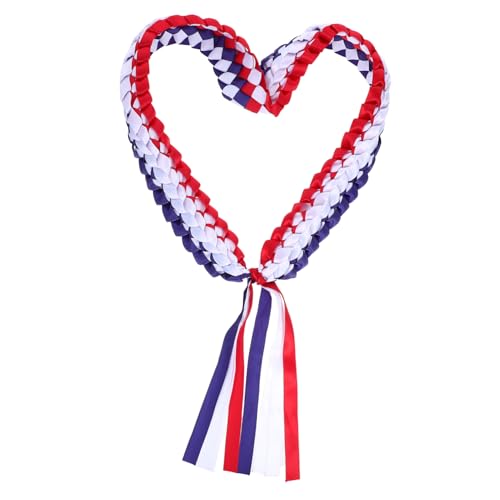 jojofuny Geflochtene Abschlussband Leis Strapazierfähigem Polyester Elastisch und Farbbeständig Handgefertigte Vierlagige Satin Ribbon Halskette für Highschool College Abschlussfeier und von jojofuny