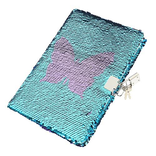jojofuny Glitzer Notizbuch Reversible Pailletten Cover Schreibblock für Mädchen Tragbares Dekoratives Tagebuch mit Glattem Papier Langlebig und Handfreundlich für Schule und Alltag von jojofuny