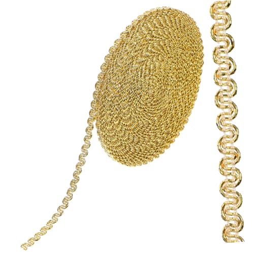 jojofuny Goldenes S-förmiges Spitzenband Polyester Gimp Braid Trim mit Metallischem Glanz für Nähen Dekor DIY Hochzeit Kostüm Vorhang jojofuny Goldenes S-förmiges Spitzenband Polyester Gimp Braid Trim mit Metallischem Glanz für Nähen Dekor DIY Hochzeit Kostüm Vorhang von jojofuny