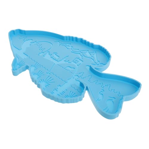 jojofuny Goldfisch Silikonform für Epoxidharz DIY Wanddekoration Verschleißfest Glatte Oberfläche Einfach zu Reinigen für Handgemachte Schmuck und Bastelprojekte Blau von jojofuny
