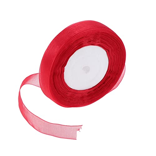 jojofuny Gürtel Aus Schneegaze Stoff Bänder Blumen Chiffon Hochzeitsband Verpackung Spitzenband Farbe Organza -band Machen Braut- Tüllband Fiesta Farbig Einladen Gegenwärtig Rot von jojofuny