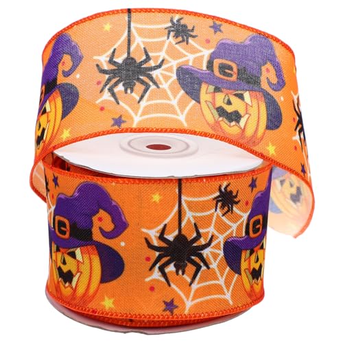 jojofuny Halloween Deko Satinband mit Drahtkante Polyester Geschenkverpackung Geschenkband für Basteln Kleidung Haarschmuck Dekoration jojofuny Halloween Deko Satinband mit Drahtkante Polyester Geschenkverpackung Geschenkband für Basteln Kleidung Haarschmuck Dekoration von jojofuny