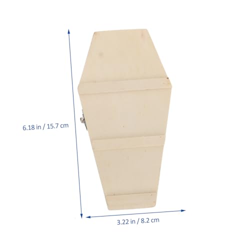 jojofuny Halloween Holz Sarg Aufbewahrungsbox Klappdeckel Süßigkeiten Geschenkbox Dekorative Halloween Deko für Party und Zuhause Sechseckiger Coffin Storage Box aus Holz von jojofuny