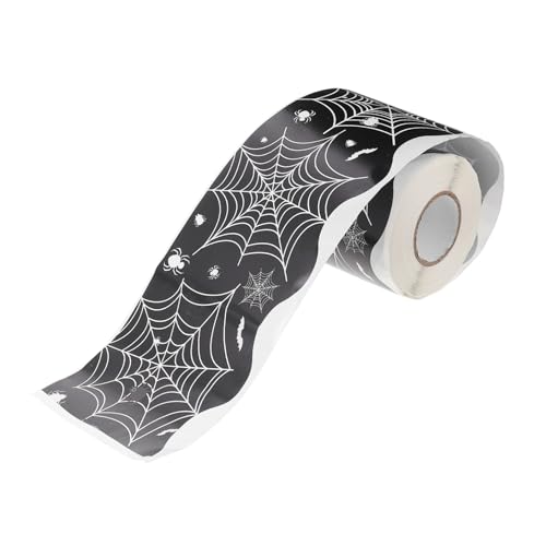 jojofuny Halloween Spinnen Border Sticker Selbstklebend Dekorationsrand für Tafel Pinnwand Klassenzimmer Bulletin Board Vielseitiger Rahmenaufkleber für Wandtafel und Fenster von jojofuny
