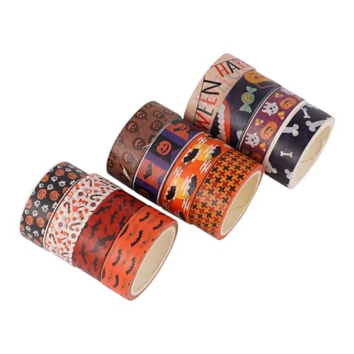 jojofuny Halloween Washi Tape Set Farbiges Klebeband Dekorative Scrapbook Sticker für Notizbuch Tagebuch DIY Basteln Leicht Abziehbar Rückstandsfrei Kreative Handwerksdekoration von jojofuny