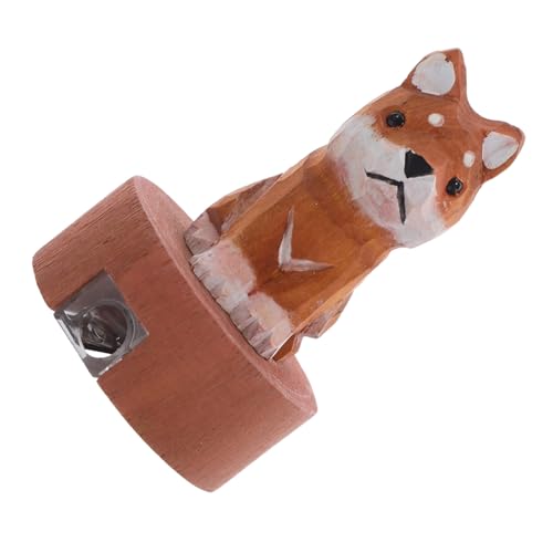 jojofuny Handlicher Manueller Bleistiftspitzer aus Robustem Holz Scharf und Präzise für Stifte und Wachsmalstifte Niedliches Shiba Inu Design als Kreatives Schul Büroaccessoire für Lehrer von jojofuny