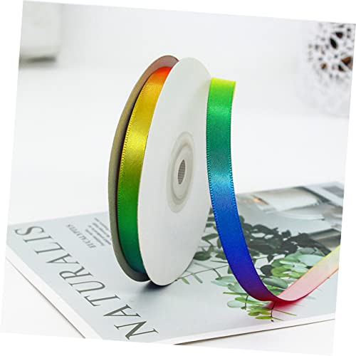 jojofuny Hochdichtes Regenbogen Polyesterband Farbverlaufendes Geschenkband für DIY Basteln Bekleidungszubehör Geschenkverpackung Dekoration von Blumen und Kuchen von jojofuny