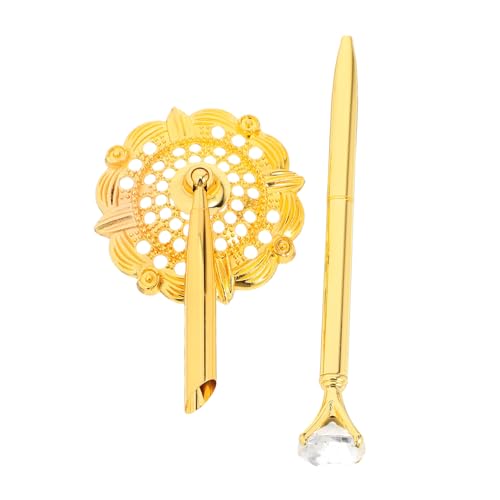 jojofuny Hochzeitsstift Und Metallstift -standhalter Set Signing Desk Kugelschreiber Für Gästebuch Brautlehrer Hochzeit Engagement Abschluss Home Office Business Supplies Golden von jojofuny