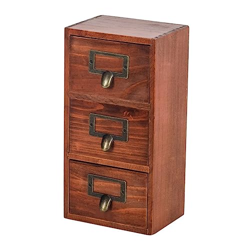 jojofuny Holz Fach Organizer Vintage Aufbewahrungsbox Stabil für Schminktisch und Schreibtisch Kompakt Praktische Schubladenbox zur Ordentlichen Aufbewahrung Kleiner Gegenstände von jojofuny