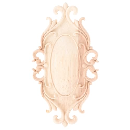 jojofuny Holz Geschnitzte Applikation Unbemalte Europäische Türverzierung Vintage Holzornament für Möbel für Diy Projekte Langlebiges Material für Kreative Dekoration von jojofuny