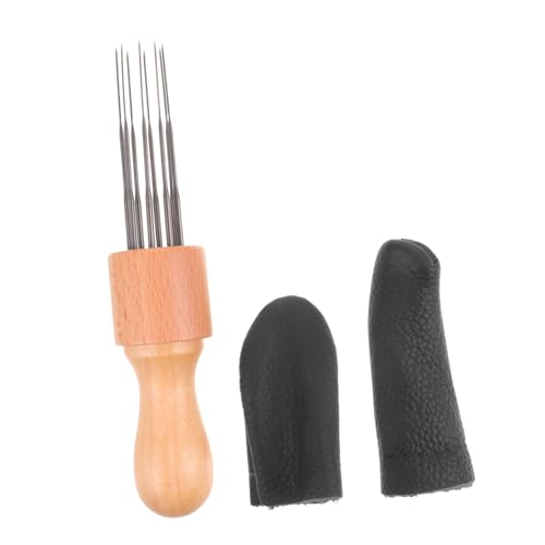 jojofuny Holzgriff Punch Needle Set Teilig mit Ergonomischem Griff Leichte Diy Sticknadeln für Stickerei Prickelnadel für Anfänger für Filigrane Handarbeiten und Zufällige von jojofuny