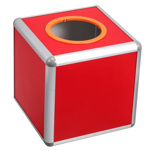 jojofuny Kasten -Box groß Behälter für Tombola-Tickets Tombolaboxen für Tickets Party verlosen box gutscheinbox Trinkgeld für Geld Gewinnspielboxen Aluminiumlegierung rot von jojofuny