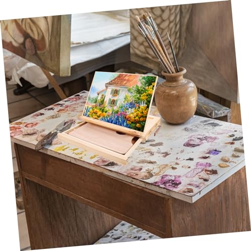 jojofuny Kompakter Holz Malständer mit Schublade Faltbarer Desktop Staffelei Tragbarer Bildhalter für Gemälde Gerahmte Fotos Stabile und Langlebige Tisch Display Halterung jojofuny Kompakter Holz Malständer mit Schublade Faltbarer Desktop Staffelei Tragbarer Bildhalter für Gemälde Gerahmte Fotos Stabile und Langlebige Tisch Display Halterung von jojofuny