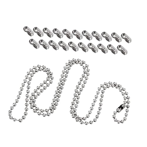 jojofuny Kugelkette für Schmuckherstellung Beaded Tag Kette mit Verbindungsstücken für DIY Bastelprojekte und Hundemarken und Langlebig von jojofuny