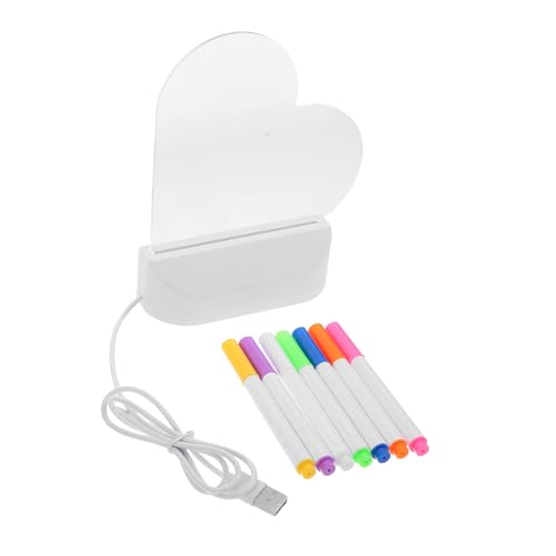 jojofuny LED Acryl Whiteboard Herzform Abwischbare Notiztafel mit Sanftem Nachtlicht Bunte Stifte USB Betrieben für Schule Büro Kinderzimmer Praktische Memo und Zeichenplatte jojofuny LED Acryl Whiteboard Herzform Abwischbare Notiztafel mit Sanftem Nachtlicht Bunte Stifte USB Betrieben für Schule Büro Kinderzimmer Praktische Memo und Zeichenplatte von jojofuny