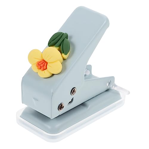 jojofuny Manueller Einlochlocher für Büro Verstellbarer Handlocher Format für Karton und Ergonomisches Design Sonnenblumenblau für Einfachen Gebrauch von jojofuny