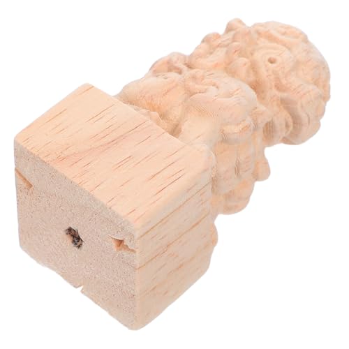 jojofuny Massive Holz Löwenkopf Möbel Balusterkappen Dekorative Newel Post Dekoration Geschnitzte Holz Finials Robuste Treppenpfosten Toppers für Klassische Wohnräume von jojofuny