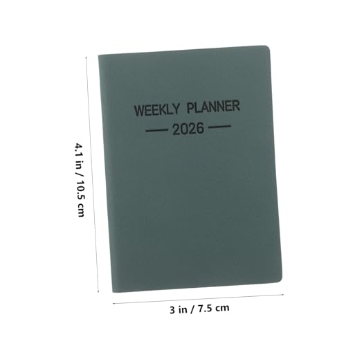 jojofuny Mini Kalender Notizbuch Schlanker Robuster Wochenplaner für Tägliche und Wöchentliche Planung Handlicher Mini Organizer für Frauen Leichtes Reise Notizheft in Dunkelgrün von jojofuny
