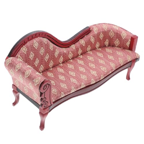 jojofuny Mini-Puppenhaus Mini-Chaiselongue Puppenhausmöbel Miniaturmöbel mini Sofa puppenhaus Einrichtung modernes Puppenhaus viktorianische möbel Puppenstubenmöbel Miniatur-Couch Birke von jojofuny