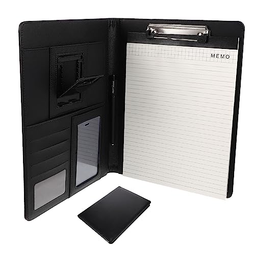 jojofuny Multi Funktions Business Ordner aus PU Leder mit Reißverschluss Dokumentenmappe für Schule und Büro Organizer für Notizen Unterlagen und Zubehör Schwarz ohne Taschenrechner jojofuny Multi Funktions Business Ordner aus PU Leder mit Reißverschluss Dokumentenmappe für Schule und Büro Organizer für Notizen Unterlagen und Zubehör Schwarz ohne Taschenrechner von jojofuny