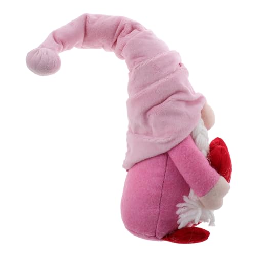 jojofuny Valentinstag GNOME Deko Figur Mit Herz Und Tulpen Gesichtslose Puppe Für Muttertag Frühlingsdeko Und Festliche Anlässe Plüsch Ornament Für von jojofuny