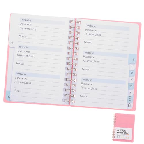 jojofuny Passwortbuch mit Spiralbindung Alphabetische Register Praktisches Kleines Notizbuch für Website logins Adressverwaltung Tragbares Passwort notizbuch für Büro und Zuhause von jojofuny