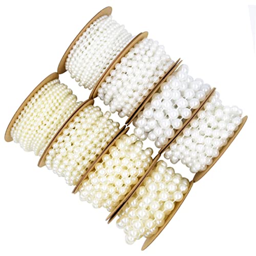 jojofuny Perlenkette Beige Kunststoff Perlen für Hochzeitsdekoration Diy Armband Zubehör Rolle für Bastelprojekte Tischdeko und Anwendungen von jojofuny