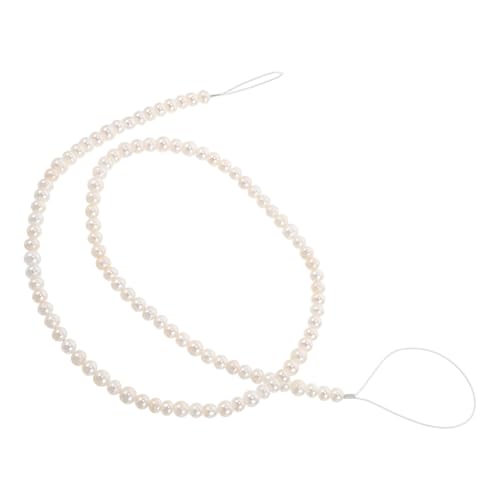 jojofuny Perlenstrang, weiß, natürliche Süßwasserperle, klein, fast rund, geriffelt, Bastelperlen für DIY-Halsketten, Armbänder, Ohrringe, Partygeschenke, 3–4 mm von jojofuny