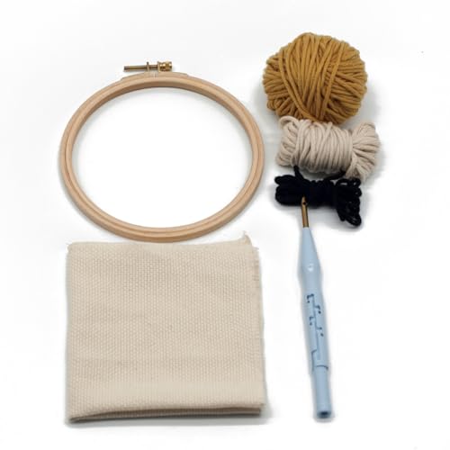 jojofuny Punch Needle Stickerei Set für Anfänger Diy Handwerksmaterialien mit Buntem Wollgarn und Plastischem Stickrahmen für Kunstprojekte Ab Jahren von jojofuny