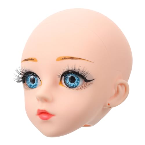 jojofuny Puppenkopf Aus Vinyl Nähen 3D-puppenmodellkopf Figurenkopf Zeichnen Puppenkopf Zeichnen 3D-modellkopf Puppenkopfzubehör DIY Dull Head 3D-puppenkopf Beige von jojofuny