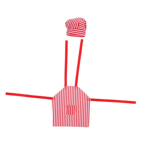 jojofuny Puppenschürze Kochmütze Mini-puppenmütze Puppenzubehör Machen Puppenherstellung Kit Bastelbedarf Für Puppen Mini-kochmütze Mini-Puppen-Sachen Miniatur-puppenhüte Rot Stoff von jojofuny