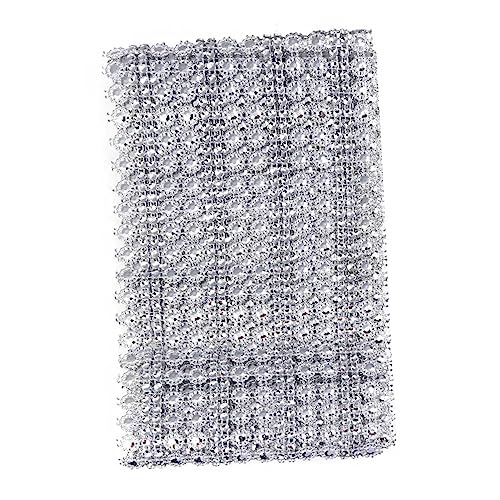 jojofuny Reihiges Silbernes Solarblumen Mesh Strassband mit Funkelnden Kristallrollen Biegsam für Hochzeits Geburtstags und Partydekorationen an Vasen Kuchen und Tischen von jojofuny