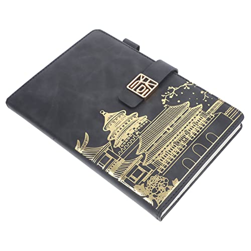 jojofuny Retro-notizbuch Notizbilder Tägliches Schedule -notebook Notizblock Für Zeitplan Notizbuch Für Den Tagesplaner 2023 Wöchentlicher Monatsplaner Aufnahme Kunstleder Schwarz von jojofuny