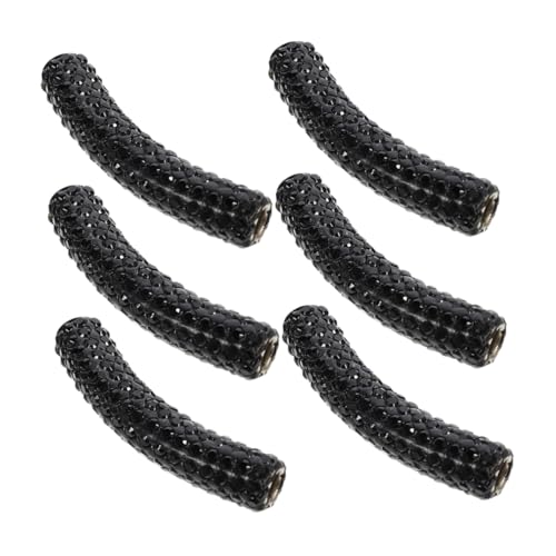 jojofuny Rhinestone Schmuckperlen mit Großem Loch Teiliges Schwarze Röhrenperlen für Schnürsenkel und Schmuckherstellung Langlebige Metallabstandshalter für Stilvolle Designs jojofuny Rhinestone Schmuckperlen mit Großem Loch Teiliges Schwarze Röhrenperlen für Schnürsenkel und Schmuckherstellung Langlebige Metallabstandshalter für Stilvolle Designs von jojofuny