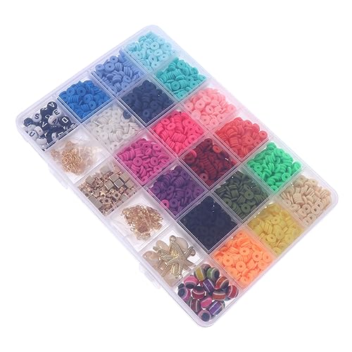 jojofuny Schmuck Bastelset Box mit Bunten Polymer Tonperlen DIY Armband und Halsketten Lose Perlen für Gestalten für Schmuckherstellung und Bastelprojekte von jojofuny