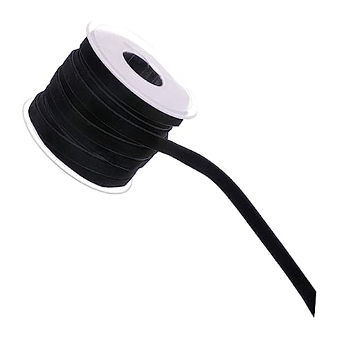 jojofuny Schwarzes Samtband nicht Elastisches Dekoband Flauschiges Stoffband für DIY Basteln Geschenkverpackung Kleidung Party Hochzeitsdekoration von jojofuny