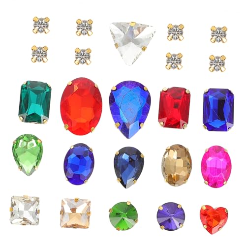 jojofuny Sew Glass Rhinestones Dekorative Kristallsteine für Diy Schmuck Hochzeitsmode und Textilien Einfach zu Verwenden für Kreative Bastelprojekte von jojofuny