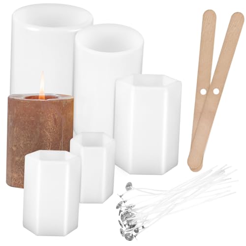 jojofuny Silikon Kerzenformen mit Rauchfreien Kerzendochten und Fixierenden Docht-haltern für DIY Kerzenherstellung Flexible Glatte Formen in Verschiedenen für Einfache Kerzengießerei jojofuny Silikon Kerzenformen mit Rauchfreien Kerzendochten und Fixierenden Docht-haltern für DIY Kerzenherstellung Flexible Glatte Formen in Verschiedenen für Einfache Kerzengießerei von jojofuny