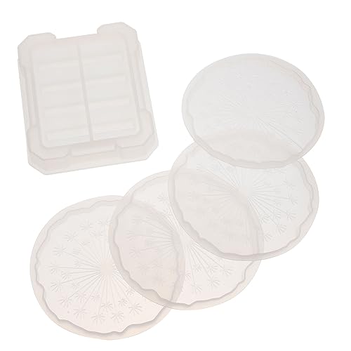 jojofuny Silikon Untersetzer Form Set mit Dandelion Muster Teiliges Gießform Set für Kreative Diy Untersetzer Wiederverwendbar und Langlebig für Zuhause und Feiern von jojofuny
