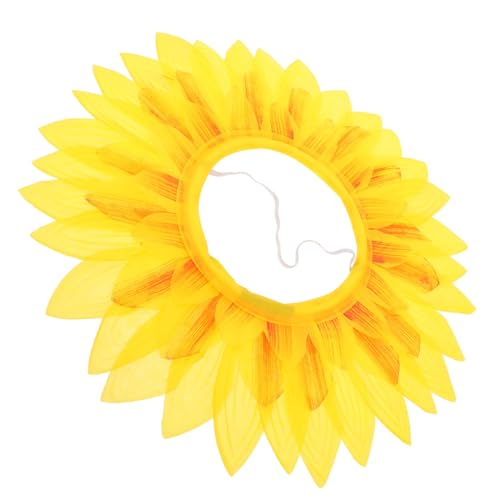 jojofuny Sonnenblumen-Kopfbedeckung Lustige Blumen-Kopfbedeckung Kostüm-Requisiten 42 Cm Sonnenblumen-Kostüm Sonnenblumen-Stirnband Cosplay Sonnenblumen-Hut Requisiten Für Karnevalsparty von jojofuny