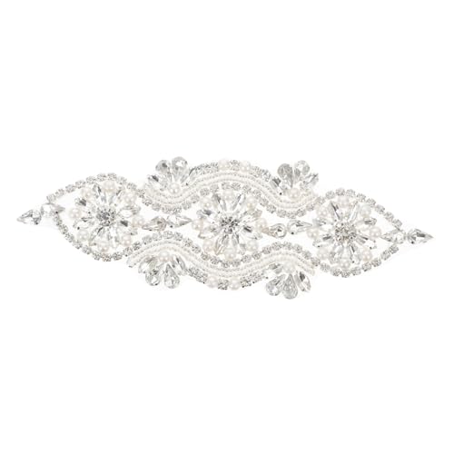 jojofuny Strass Applikation für Taillengürtel mit Perlenbesatz Funkelnde Hochzeitsgürtel Deko Handgenähter Braut Gürtel Schmuck Silberfarbenes Accessoire für Brautkleid und Festliche jojofuny Strass Applikation für Taillengürtel mit Perlenbesatz Funkelnde Hochzeitsgürtel Deko Handgenähter Braut Gürtel Schmuck Silberfarbenes Accessoire für Brautkleid und Festliche von jojofuny